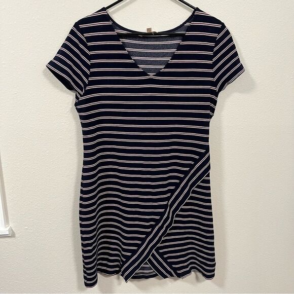 Skies are Blue Blue White Red Short Sleeve Mini Dress SIZE LARGE - Picture 1 of 6